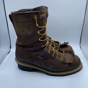 Carolina Mens Spruce Logger 8” Steel Toe Boots Brown Waterproof Size 11.5 D